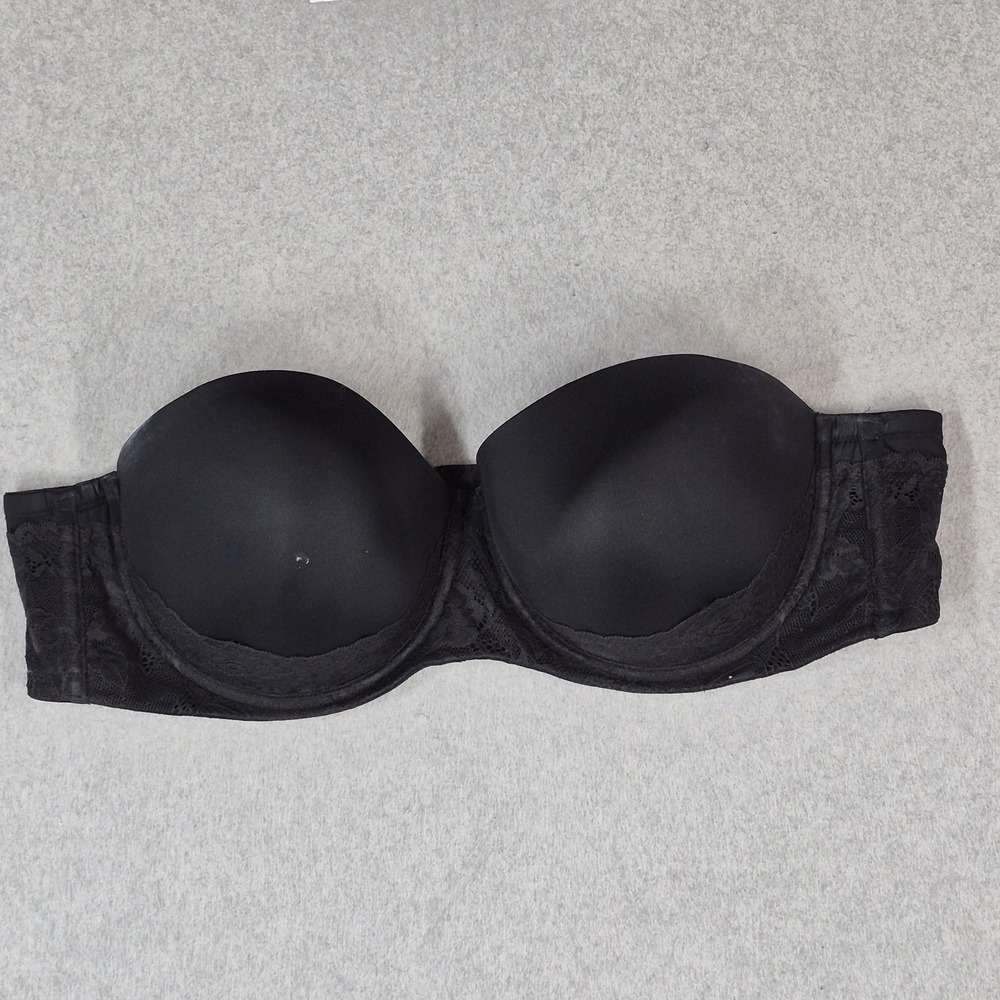 Torrid Women Bra 44C Black T Shirt Underwired Lace Strap READ